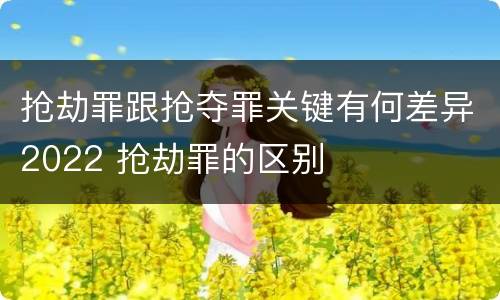 抢劫罪跟抢夺罪关键有何差异2022 抢劫罪的区别