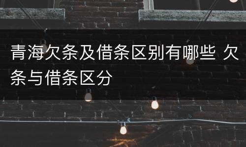 青海欠条及借条区别有哪些 欠条与借条区分