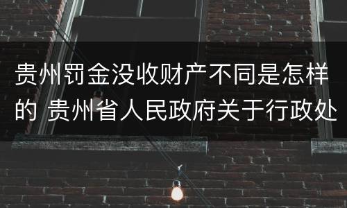 贵州罚金没收财产不同是怎样的 贵州省人民政府关于行政处罚较大数额罚款标准的规定
