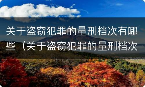 关于盗窃犯罪的量刑档次有哪些（关于盗窃犯罪的量刑档次有哪些标准）