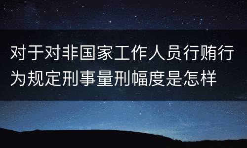 对于对非国家工作人员行贿行为规定刑事量刑幅度是怎样