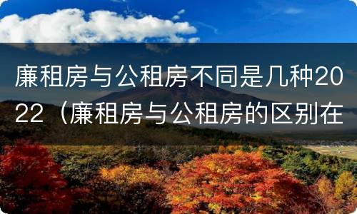廉租房与公租房不同是几种2022（廉租房与公租房的区别在哪里）