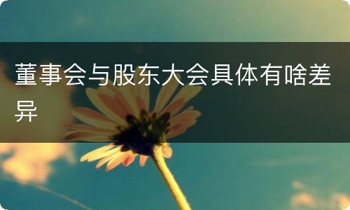董事会与股东大会具体有啥差异