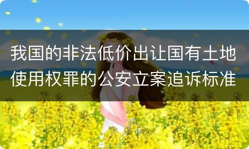 我国的非法低价出让国有土地使用权罪的公安立案追诉标准是怎样的