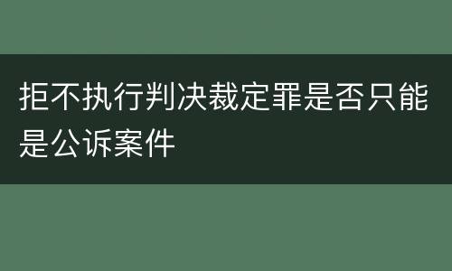 拒不执行判决裁定罪是否只能是公诉案件