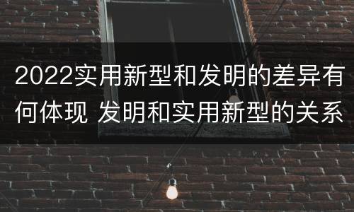 2022实用新型和发明的差异有何体现 发明和实用新型的关系