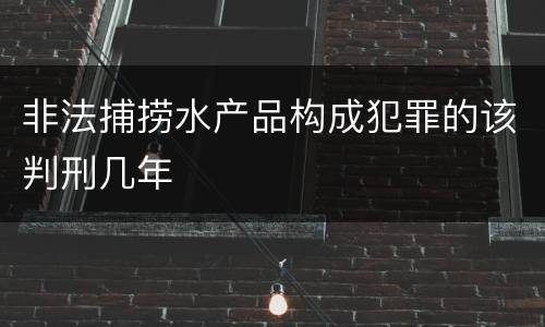 非法捕捞水产品构成犯罪的该判刑几年