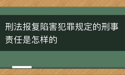刑法报复陷害犯罪规定的刑事责任是怎样的