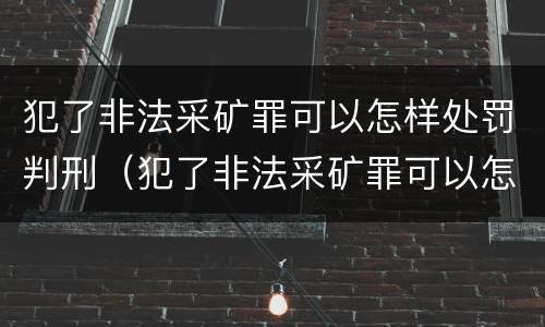 犯了非法采矿罪可以怎样处罚判刑（犯了非法采矿罪可以怎样处罚判刑吗）