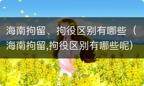 海南拘留、拘役区别有哪些（海南拘留,拘役区别有哪些呢）