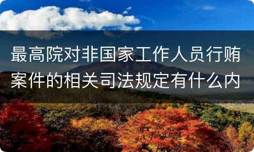 最高院对非国家工作人员行贿案件的相关司法规定有什么内容
