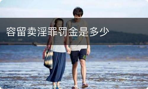 容留卖淫罪罚金是多少