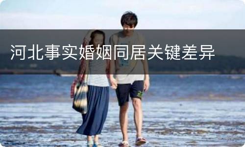 河北事实婚姻同居关键差异