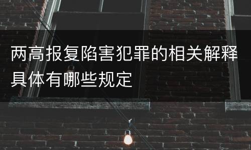 两高报复陷害犯罪的相关解释具体有哪些规定