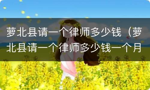 萝北县请一个律师多少钱（萝北县请一个律师多少钱一个月）