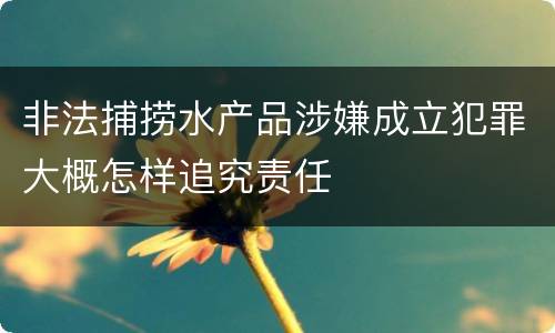非法捕捞水产品涉嫌成立犯罪大概怎样追究责任