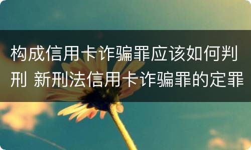 构成信用卡诈骗罪应该如何判刑 新刑法信用卡诈骗罪的定罪标准?