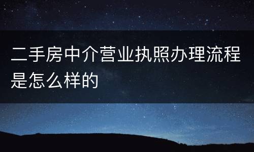 二手房中介营业执照办理流程是怎么样的
