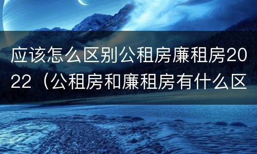 应该怎么区别公租房廉租房2022（公租房和廉租房有什么区别?2019年的）