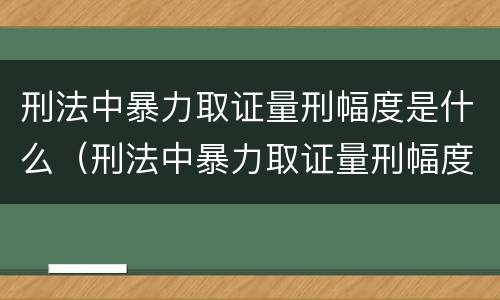 刑法中暴力取证量刑幅度是什么（刑法中暴力取证量刑幅度是什么意思）
