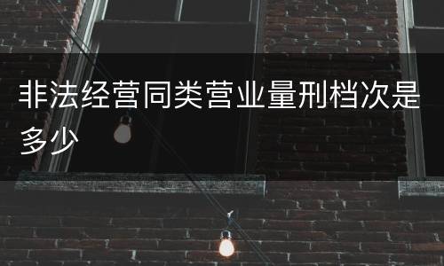非法经营同类营业量刑档次是多少