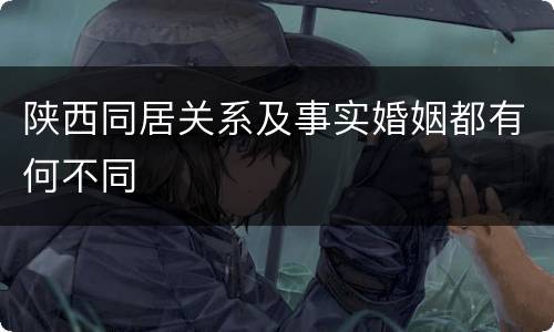 陕西同居关系及事实婚姻都有何不同