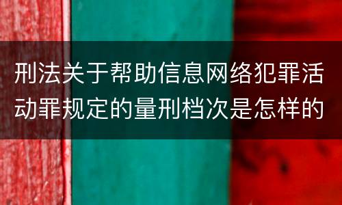 刑法关于帮助信息网络犯罪活动罪规定的量刑档次是怎样的