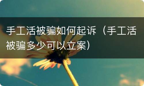 手工活被骗如何起诉（手工活被骗多少可以立案）