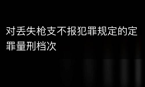 对丢失枪支不报犯罪规定的定罪量刑档次