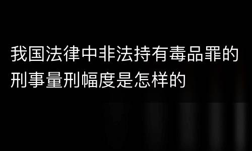 我国法律中非法持有毒品罪的刑事量刑幅度是怎样的