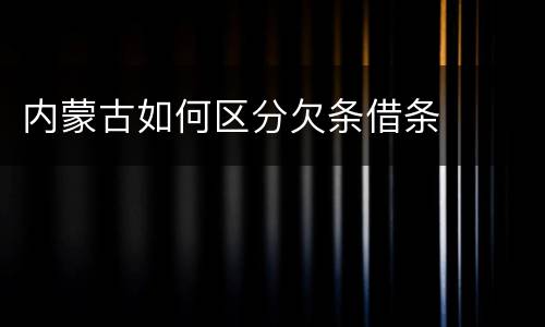 内蒙古如何区分欠条借条