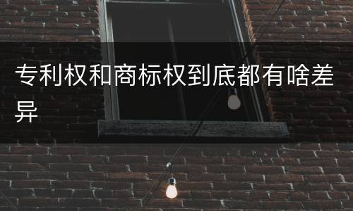 专利权和商标权到底都有啥差异