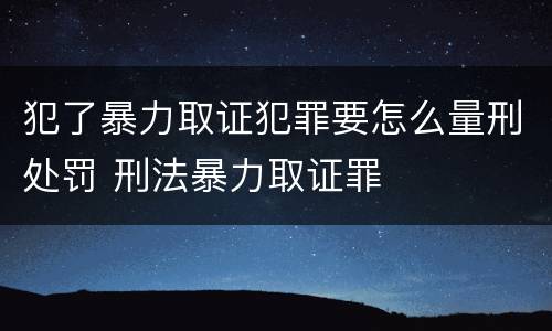 犯了暴力取证犯罪要怎么量刑处罚 刑法暴力取证罪