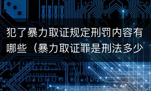 犯了暴力取证规定刑罚内容有哪些（暴力取证罪是刑法多少条）