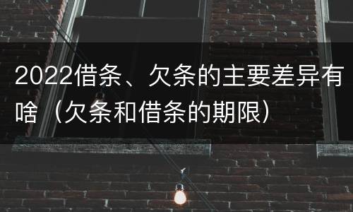 2022借条、欠条的主要差异有啥（欠条和借条的期限）