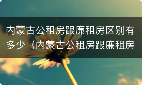 内蒙古公租房跟廉租房区别有多少（内蒙古公租房跟廉租房区别有多少年）