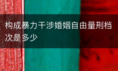 构成暴力干涉婚姻自由量刑档次是多少