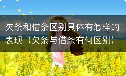 欠条和借条区别具体有怎样的表现（欠条与借条有何区别）