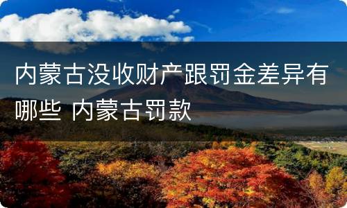 内蒙古没收财产跟罚金差异有哪些 内蒙古罚款