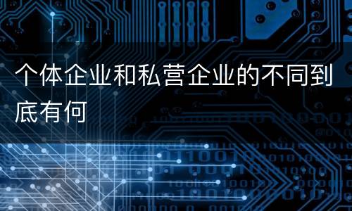 个体企业和私营企业的不同到底有何