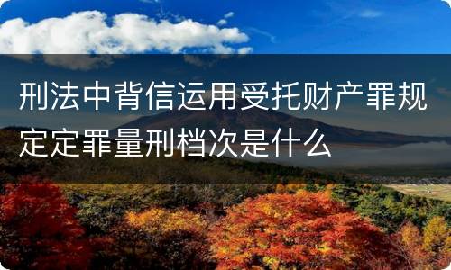 刑法中背信运用受托财产罪规定定罪量刑档次是什么