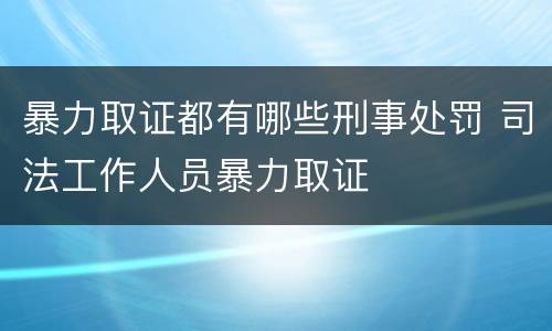 暴力取证都有哪些刑事处罚 司法工作人员暴力取证