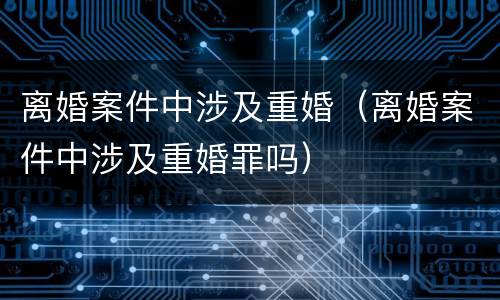 离婚案件中涉及重婚（离婚案件中涉及重婚罪吗）