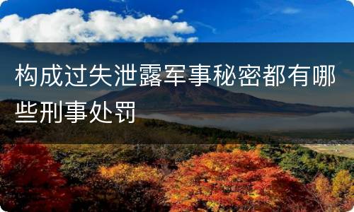 构成过失泄露军事秘密都有哪些刑事处罚