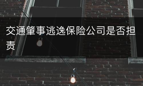 交通肇事逃逸保险公司是否担责