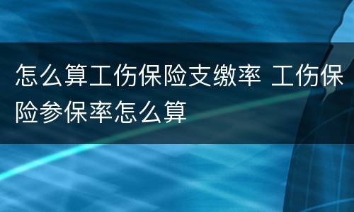 怎么算工伤保险支缴率 工伤保险参保率怎么算