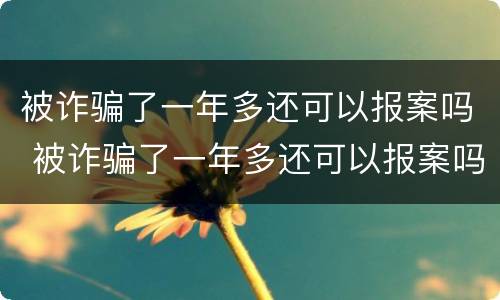 被诈骗了一年多还可以报案吗 被诈骗了一年多还可以报案吗怎么处理