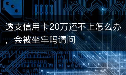 透支信用卡20万还不上怎么办，会被坐牢吗请问