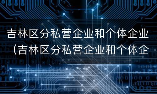 吉林区分私营企业和个体企业（吉林区分私营企业和个体企业的区别）