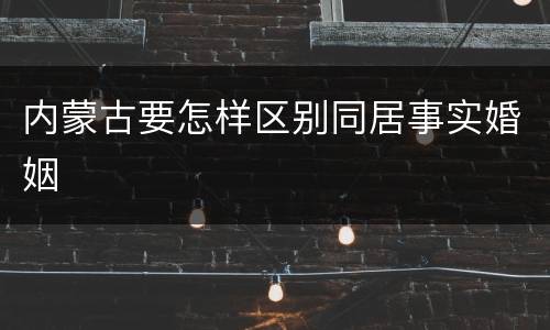 内蒙古要怎样区别同居事实婚姻